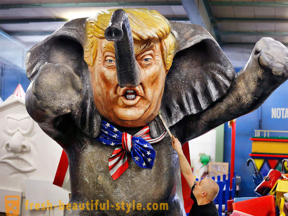 Lahat ng mga cartoons at mga papet Trump sa isang solong artikulo