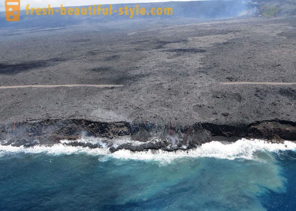 Volcanic lava daloy mula sa Kilauea Hawaii