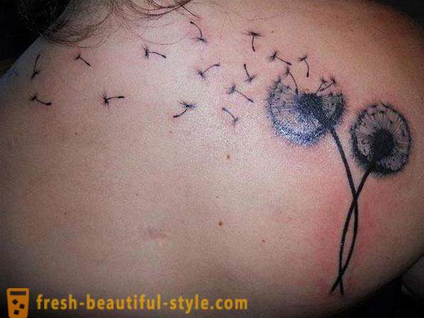 Tattoo dandelions: larawan, ang halaga