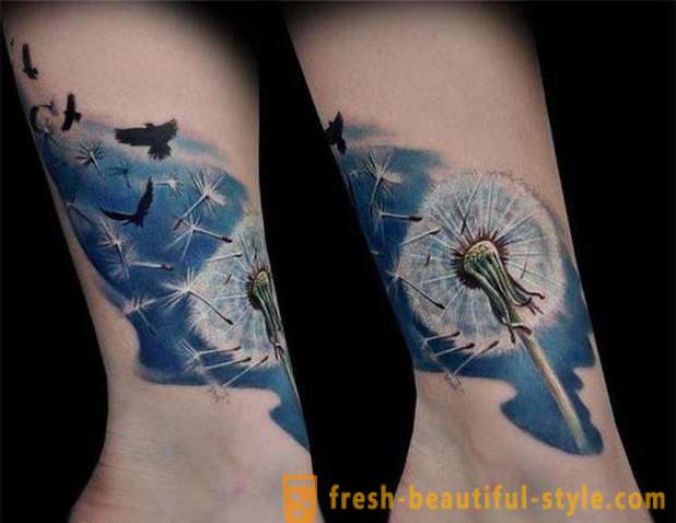 Tattoo dandelions: larawan, ang halaga