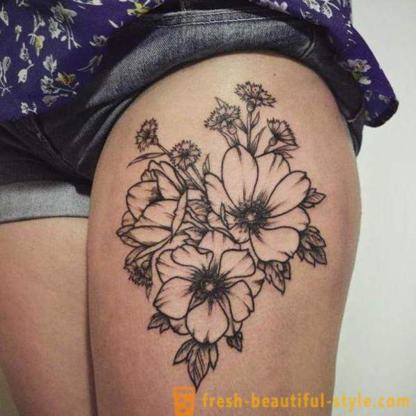 Flower tattoo - ang orihinal na paraan ng pagpapahayag