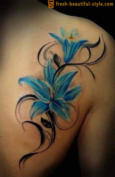 Tattoo lily - ang halaga at lokasyon ng application