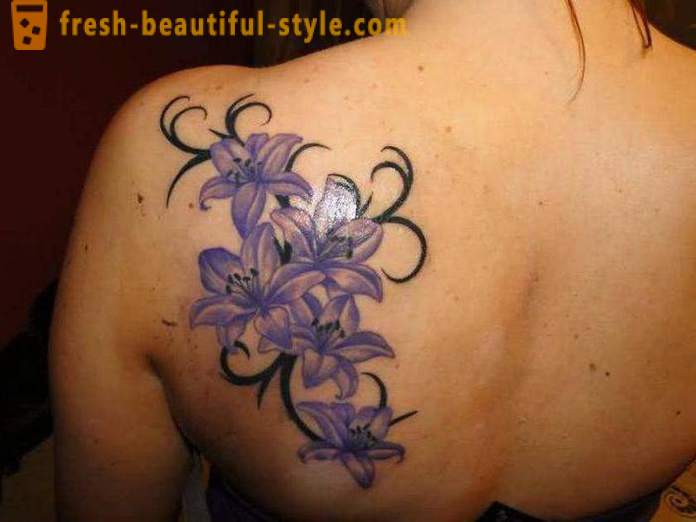 Tattoo lily - ang halaga at lokasyon ng application