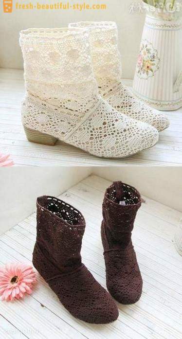 Lace boots. naka-istilong mga item